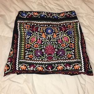 Embroidered Floral Skirt
